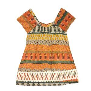 ENTRO Anthropologie Women's S Sleeveless Tunic Top, Crochet Lace, Lined, Boho